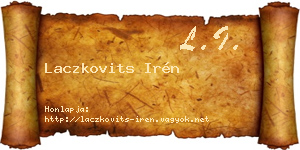 Laczkovits Irén névjegykártya